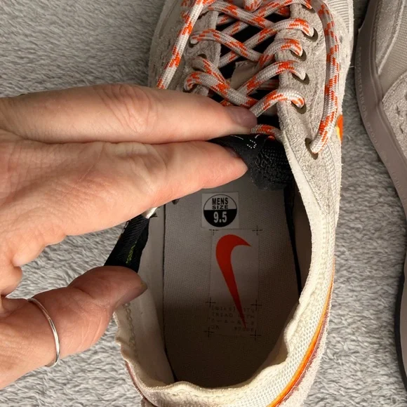 Nike Trail Sneakers Beige Orange Swoosh Cordura Outdoor Shoes Men’s 9.5 NWT - Picture 9 of 14